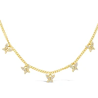 Gold Plated Sterling Silver Cubic Zirconia Butterfly Necklace