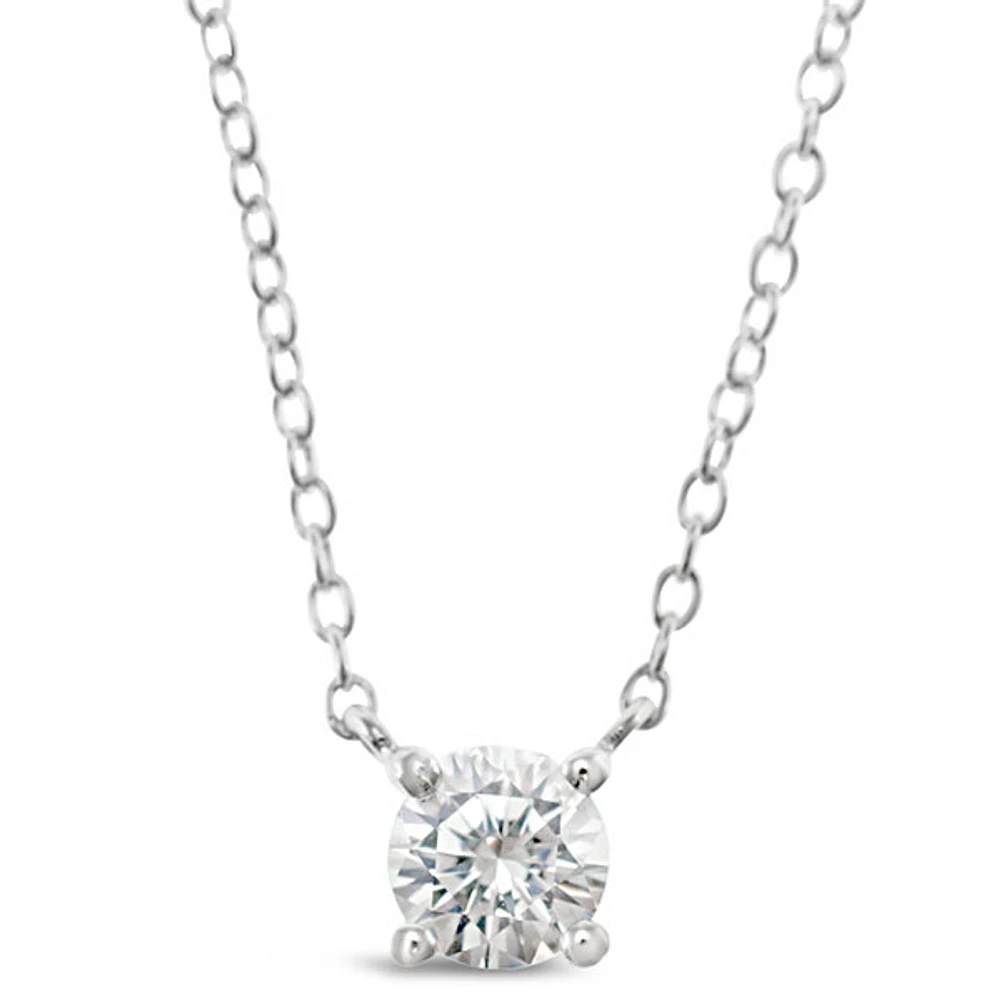 Sterling Silver Cubic Zirconia Round 8 Heart 8 arrow Cut 5mm Necklace 143472