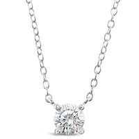 Sterling Silver Cubic Zirconia Round  8 Heart 8 arrow Cut 5mm Necklace 143472