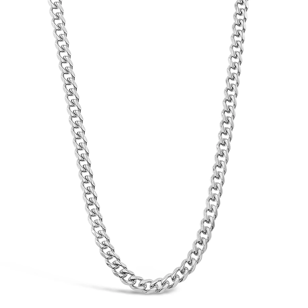 Stainless Steel Cuban Link 5mm Silver Necklace 142335