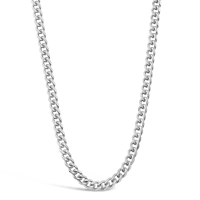 Stainless Steel Cuban Link 5mm Silver Necklace 142335