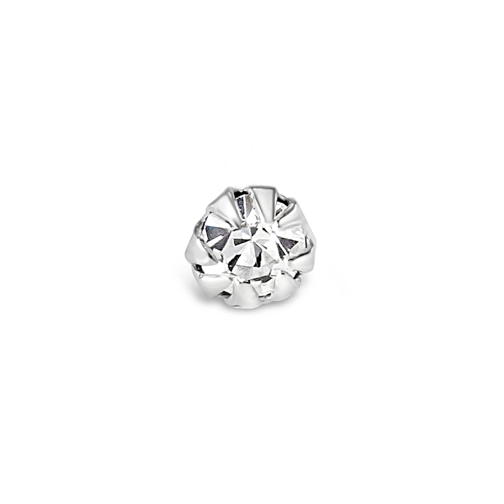 Sterling Silver Crystal 2mm Straight Nose Stud 136702