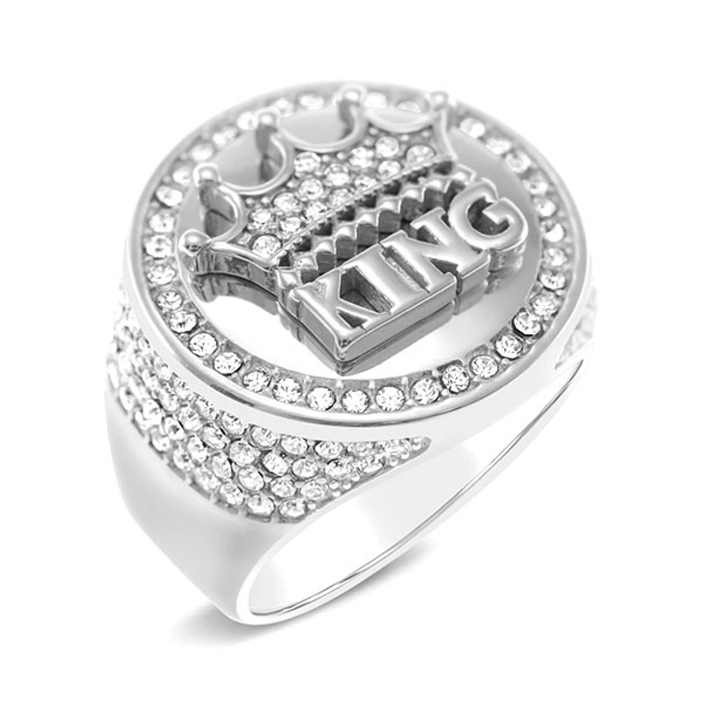 Men's Stainless Steel King Silver Ring 145049