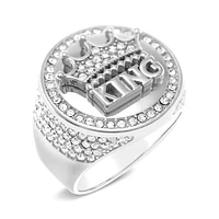 Men's Stainless Steel King Silver Ring 145049