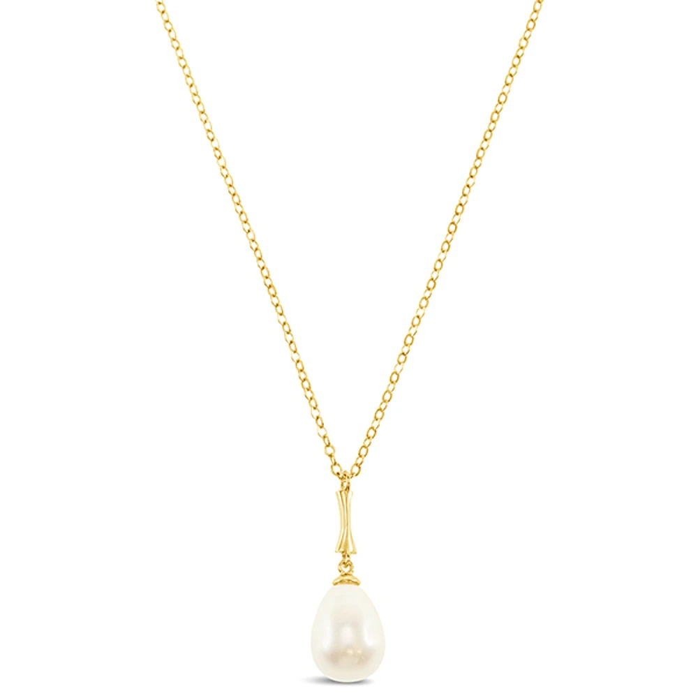 Gold Plated Sterling Silver Pearl Necklace 152281