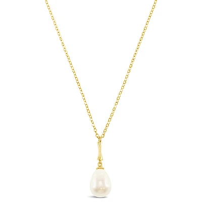 Gold Plated Sterling Silver Pearl Necklace 152281