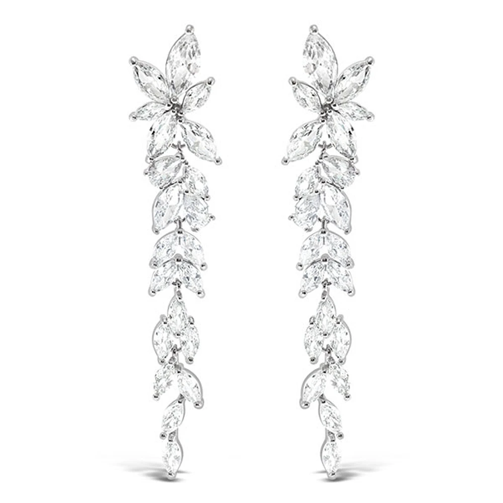 Bridal Silver Cubic Zirconia Drop Earrings 145936