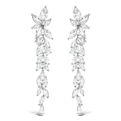 Bridal Silver Cubic Zirconia Drop Earrings 145936
