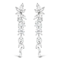 Bridal Silver Cubic Zirconia Drop Earrings 145936