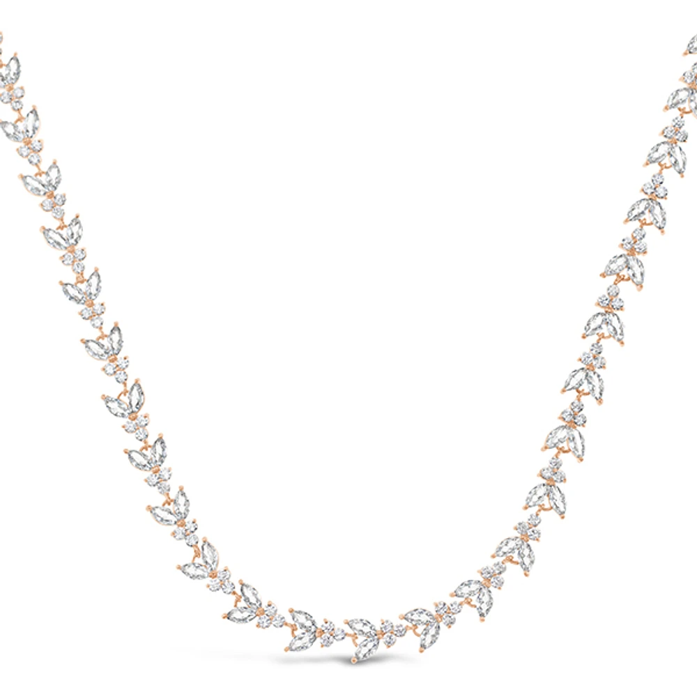 Bridal Rosegold Cubic Zirconia Necklace 149234