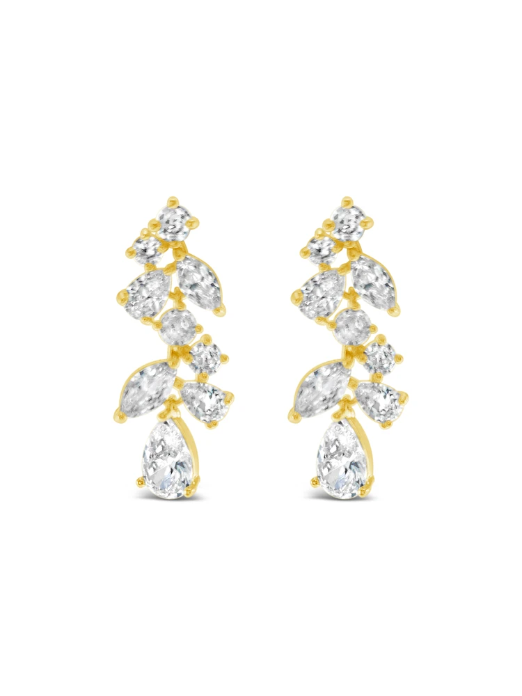Bridal Gold Cubic Zirconia Necklace and Earrings set