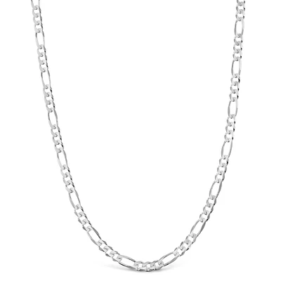 Sterling Silver 4.3mm Figaro 20" Chain Necklace 142099