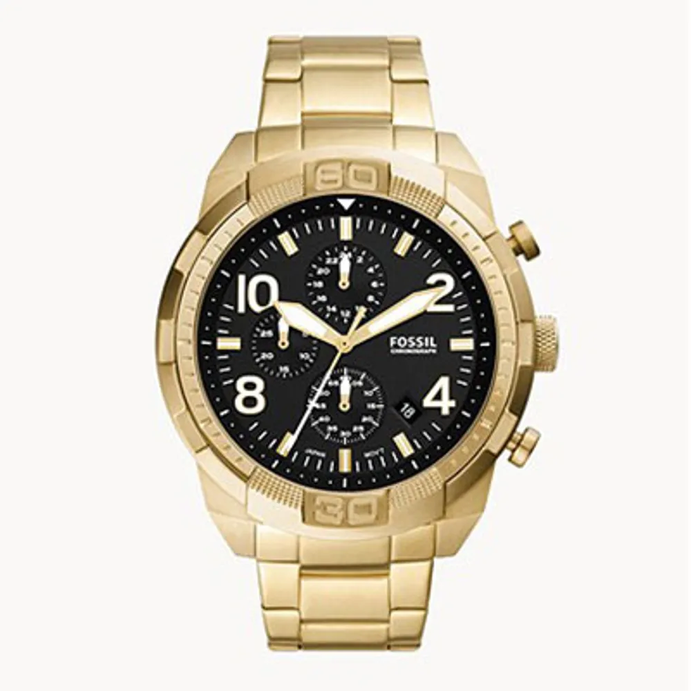 Fossil Bronson Chronograph Gold-Tone Stainless Steel Watch 144228