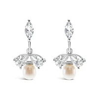 Bridal Pearl Cubic Zirconia Necklace & Earrings Set 145915