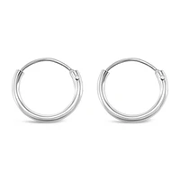 Sterling Silver Plain 10mm Hoops Earrings 132278