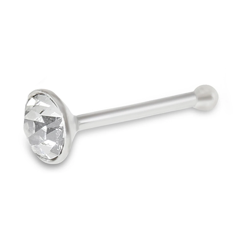 Sterling Silver Crystal 2.5mm Ball End Nose Stud 144676