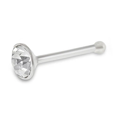 Sterling Silver Crystal 2.5mm Ball End Nose Stud 144676