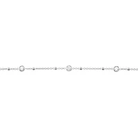 Sterling Silver Cubic Zirconia Beads Anklet 145112