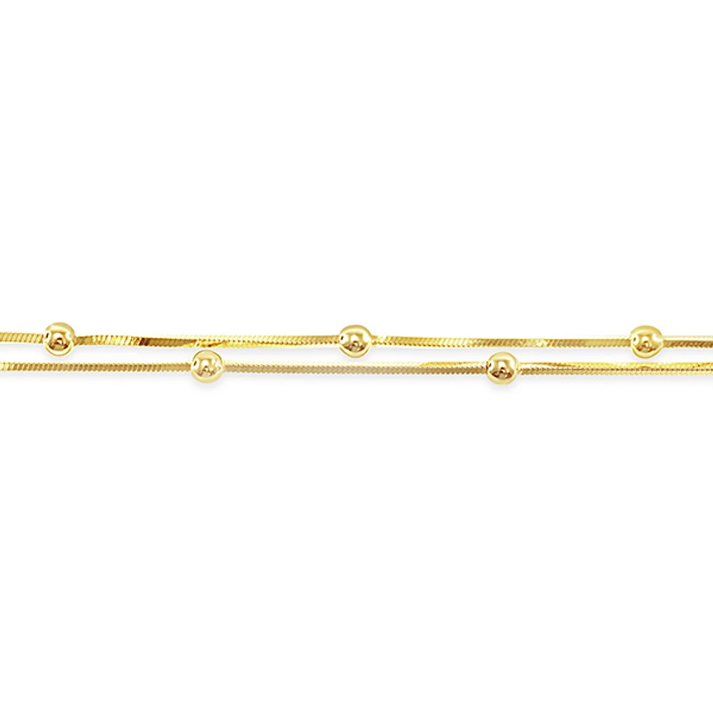 Gold Plated Sterling Silver Beads Anklet