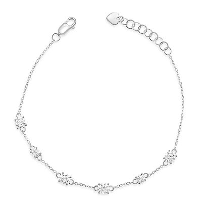 Sterling Silver Round Cubic Zirconia Bracelet 146682