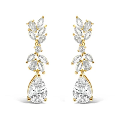 Bridal Gold Cubic Zirconia Drop Earrings 145933