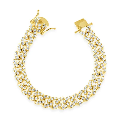 Fashion Cubic Zirconia Cuban Link 7" Inches Bracelet