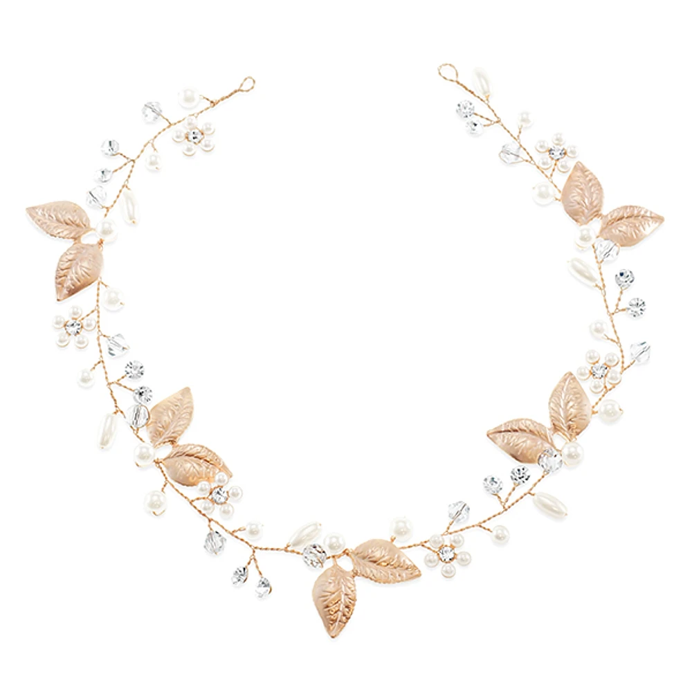 Bridal Leaf Wire Rose Gold Hair Vine 152421