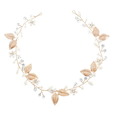 Bridal Leaf Wire Rose Gold Hair Vine 152421