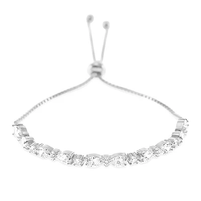 Bridal Cubic Zirconia Silver Adjustable Bracelet 145894