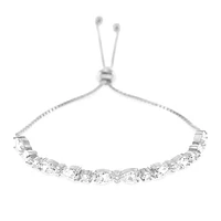 Bridal Cubic Zirconia Silver Adjustable Bracelet 145894