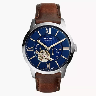 Fossil Townsman Automatic Brown Leather Watch 153639
