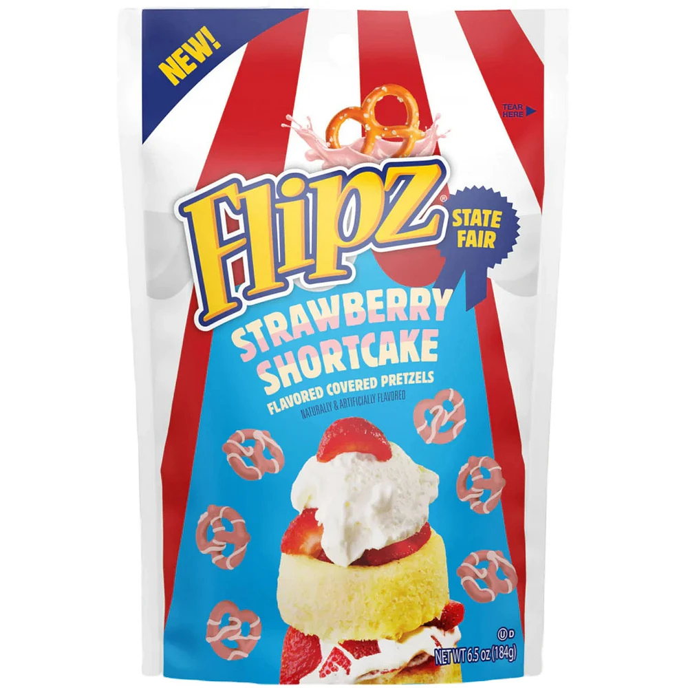 Flipz State Fair Strawberry Shortcake Flavored Covered Pretzels 184g