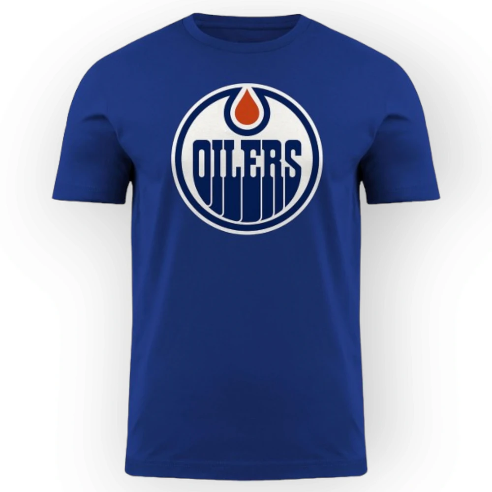 NHL Edmonton Oilers Bulletin Primary Logo Navy T-Shirt