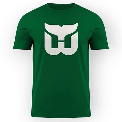 NHL Hartford Whalers Bulletin Primary Vintage Logo Green T-Shirt