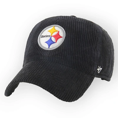 NFL Pittsburgh Steelers '47 Brand Black Corduroy Clean Up Cap