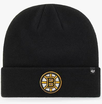 NHL Boston Bruins '47 Brand Black Raised Cuff Beanie