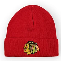 NHL Chicago Blackhawks Red Knit Raised Cuff Beanie