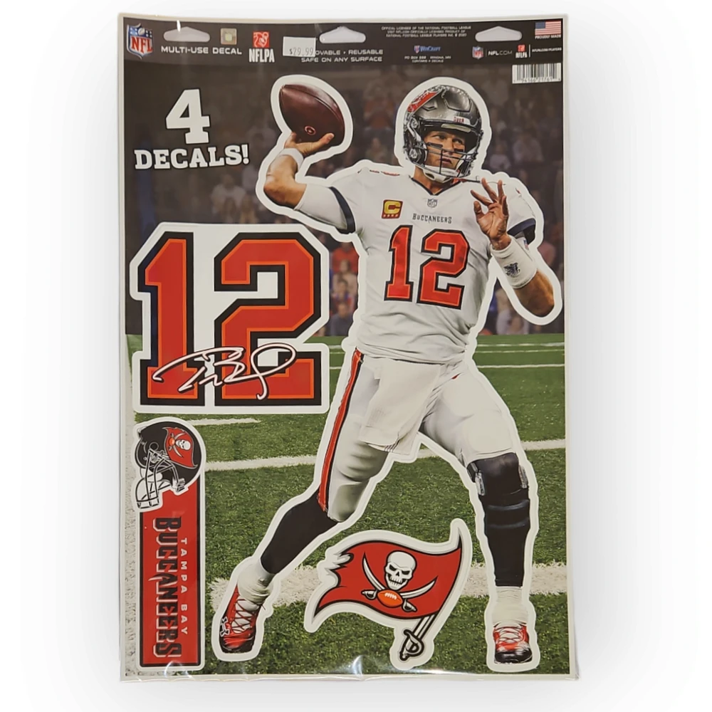 NFL Tampa Bay Buccaneers Tom Brady Decal (4 Pack) 11" x 17"