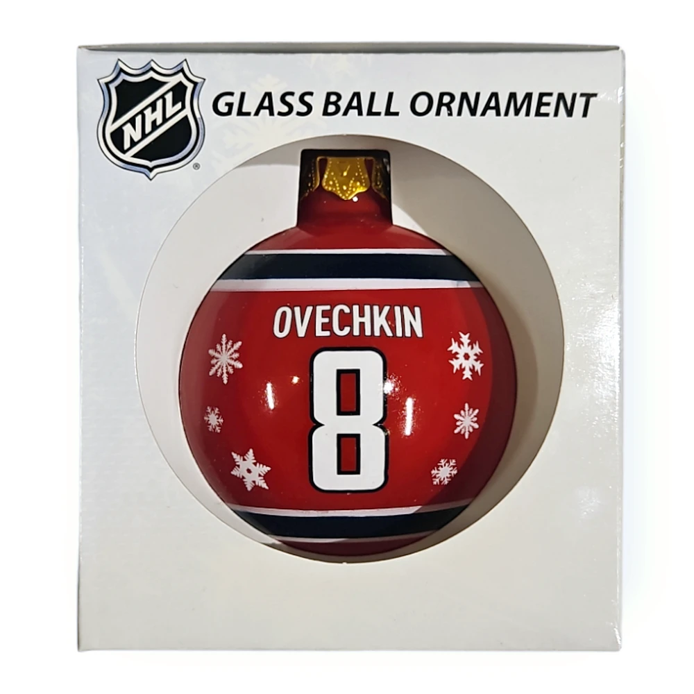 NHL Washington Capitals Ovechkin Glass Ball Ornament