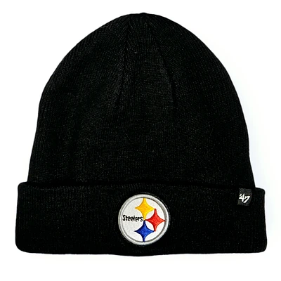 NFL Pittsburgh Steelers '47 Brand Black Raised Cuff Beanie