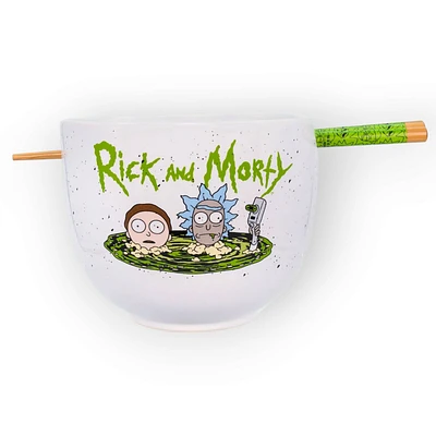 Rick And Morty Ramen Bowl with Chopsticks