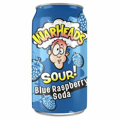 Warheads Sour Blue Raspberry Soda 355mL