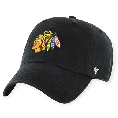 NHL Chicago Blackhawks '47 Brand Black Clean Up Cap