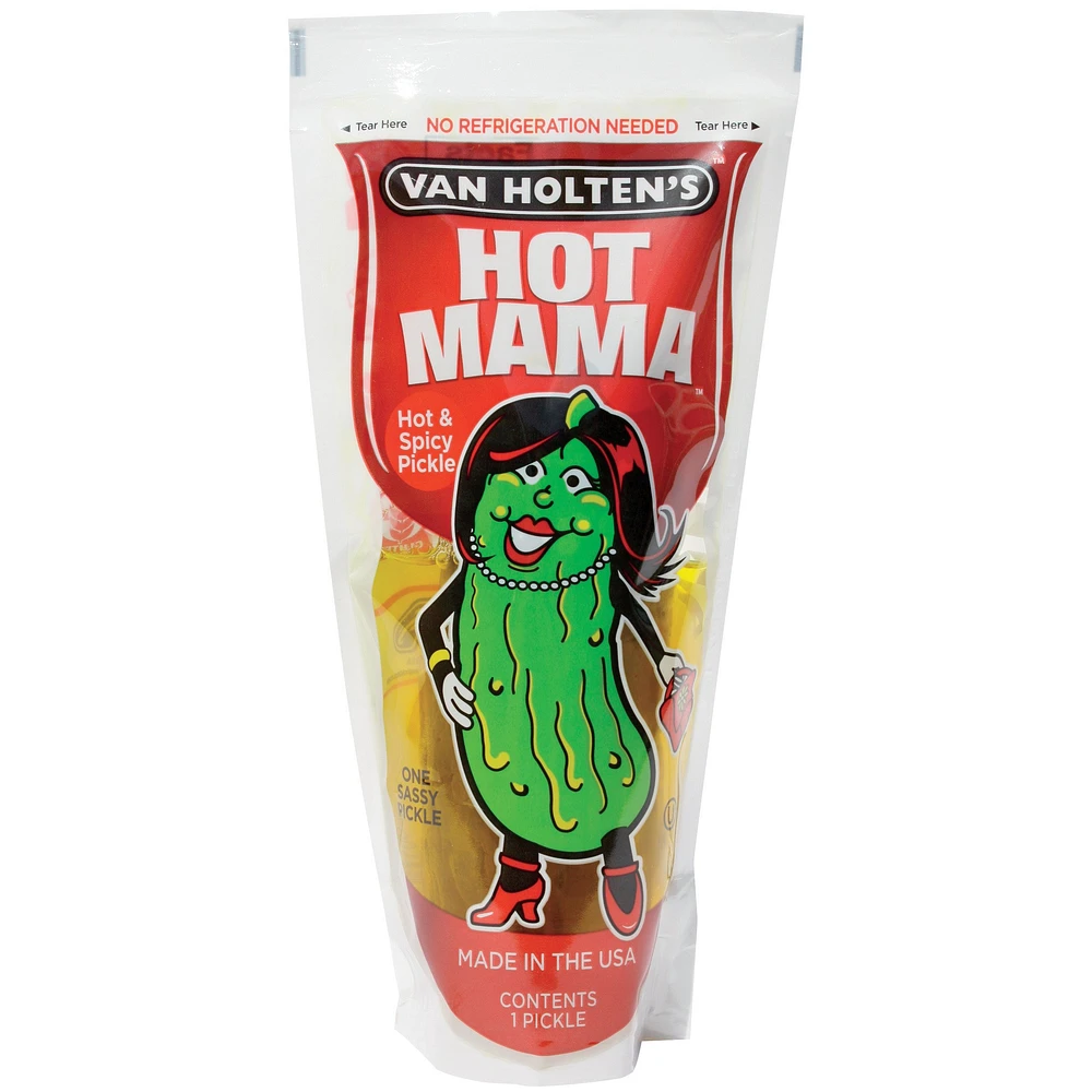 Van Holten's Hot Mama Hot And Spicy Pickle in a Bag