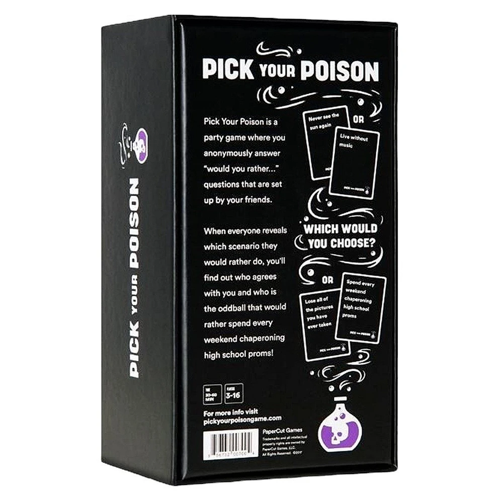 Pick You Poison "What Would You Rather Do?" Party Game