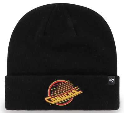 NHL Vancouver Canucks '47 Brand Black Vintage Raised Cuff Beanie