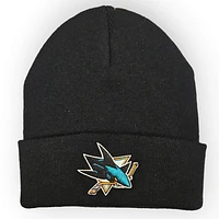 NHL San Jose Sharks Black Knit Raised Cuff Beanie