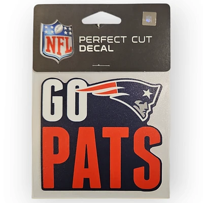 NFL New England Patriots "Go Pats" Decal 4" x 4"