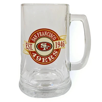 NFL San Francisco 49ers Beer Stein Glass 15oz