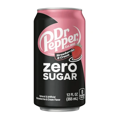 Dr Pepper Strawberries & Cream Zero Sugar 355mL